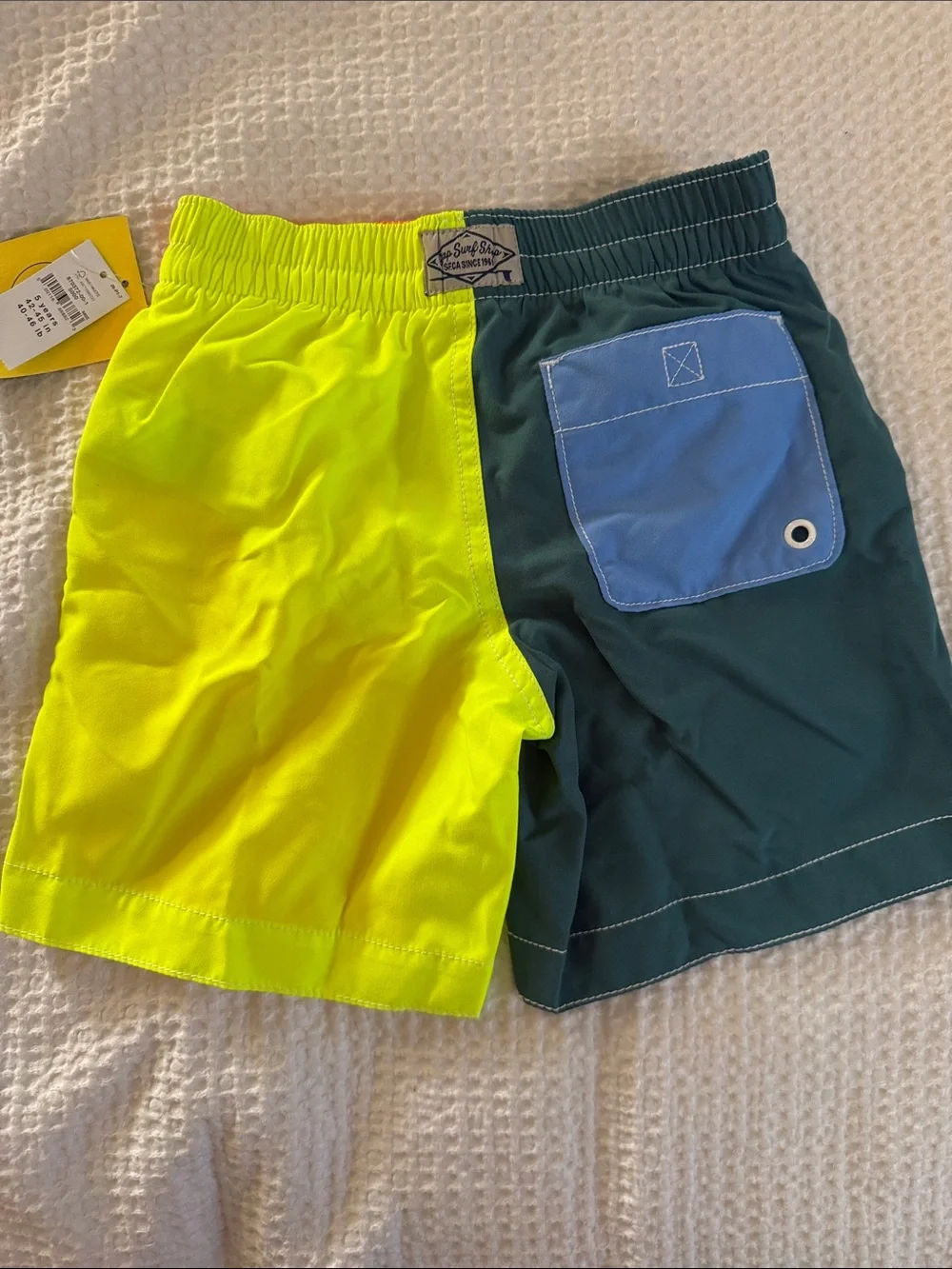 GAP Colorblock Boys Swim Trunks - Blue, Orange & Neon Yellow